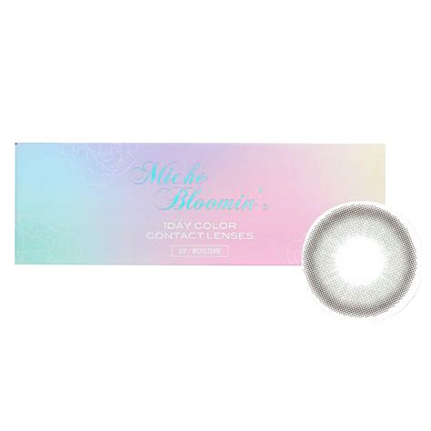 Miche Bloomin' Iris Glow 1 Day Color Contact Lenses (506 Opal Gray), 0. ...