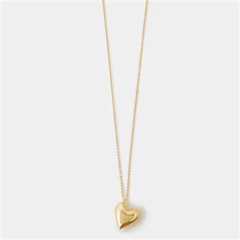 14K Gold-Plated Long Heart Pendant Necklace