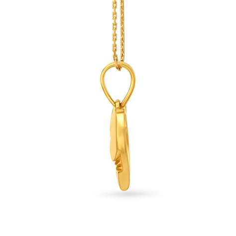 Heart Shaped Gold Pendant with Hand Imprint Motif for Kids
