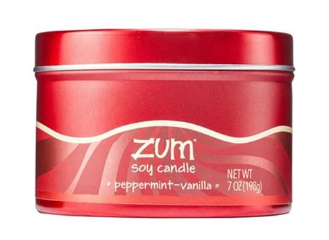 Zum Glow Soy Candle Holiday Peppermint Vanilla -- 7 oz - Vitacost