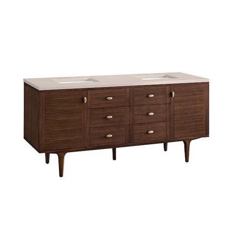 James Martin Vanities Amberly 72-in Mid-century Walnut Undermount ...