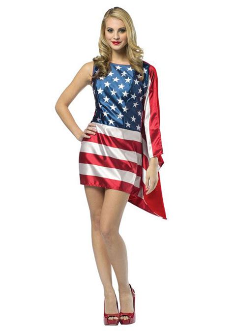 Flag Dress Costume for Women | American flag dress, Flag dress ...