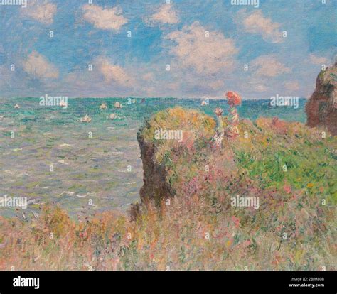 Cliff walk at pourville claude monet hi-res stock photography and ...