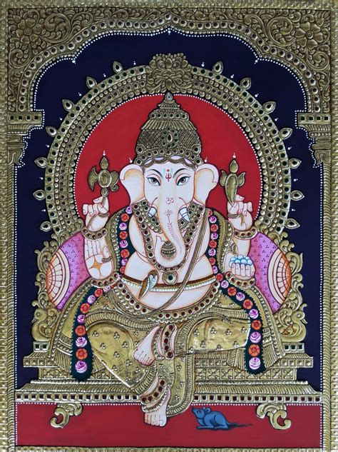 Lord Ganesha: Tanjore Painting | Indian Heritage Art