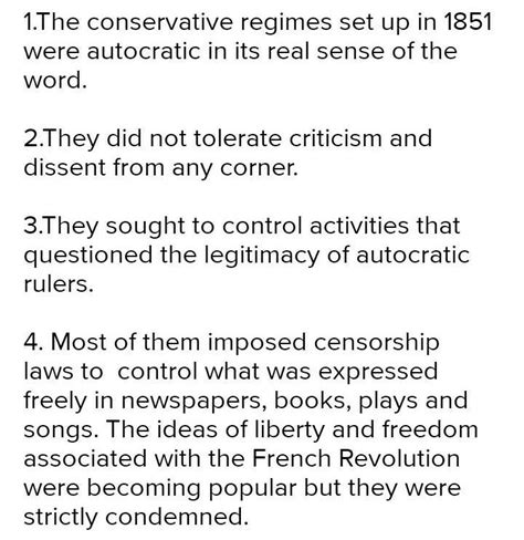 How conservatives regimes set up in 1815 were autocratic? - Brainly.in