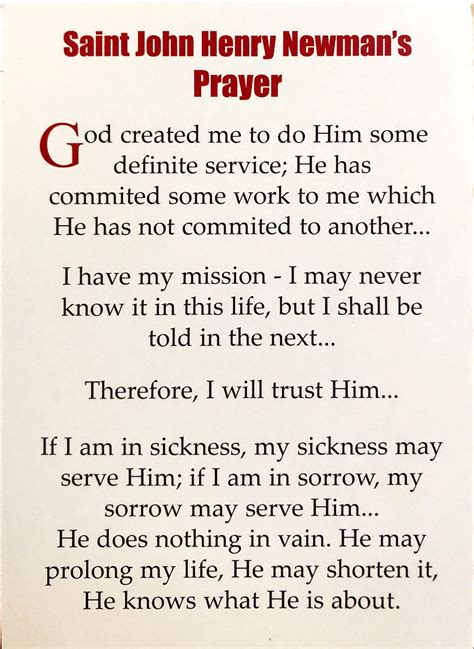Prayer Cards: God Knows me - St. John Henry Newman (25 cards)
