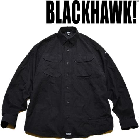 1点物 Blackhawk黒XXLミリタリーシャツ古着メンズレディースOKアメカジ90sストリート/スポーツ/ミリタリーブランド軍物 ...