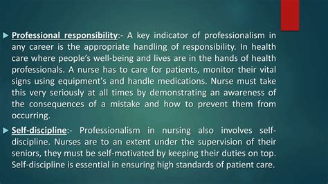 Professionalism in the nursing profession | PPTX