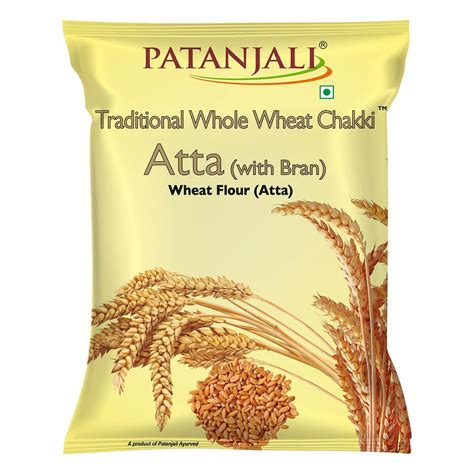 Patanjali Chakki Atta, Whole Wheat with Bran, Genhu ka Atta, Organic ...