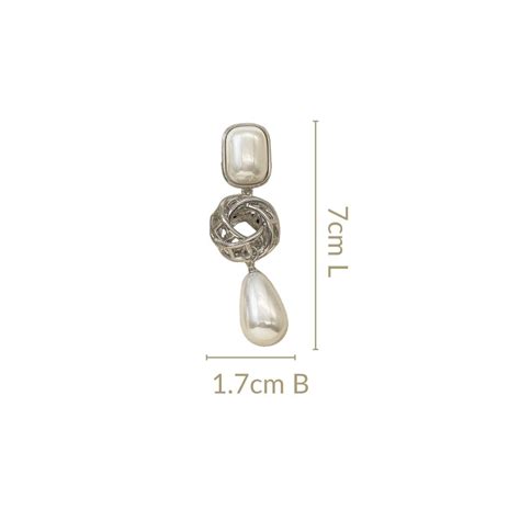 Jewellery Online - Premium Pearl And Silver Overlapping Ring Danglers ...