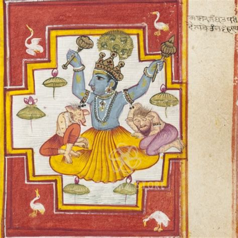 Lord Vishnu Enthroned Poster – Devi Mahatmyam Prologue Art (14×14 ...