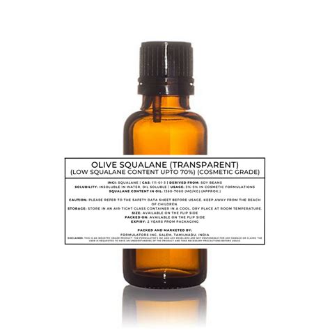 Squalane & Squalene - Cosmetic Grade Emollients - Formulators Inc