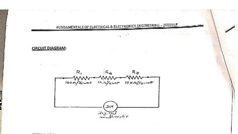 FUNDAMENTALS OF ELECTRICAL ELECTRONICS ENGINEERING 20EE01P LAB MANUAL ...