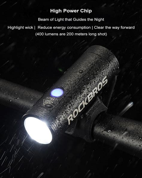 Rockbros R1-400 Lumens Bike Front Light LED Bike Headlight/Flashlight ...