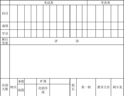 徽州学校学生成绩报告单模板_文档下载
