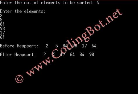 Heap Sort Algorithm in C 的图像结果