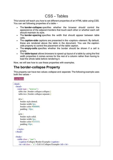 SOLUTION: CSS Table Border List - Studypool
