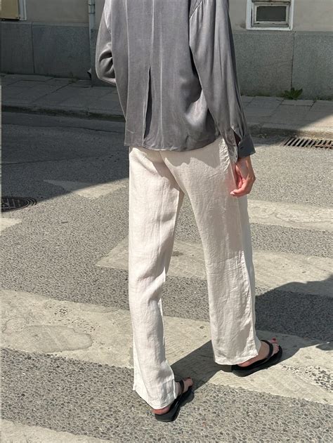 Linen Pants Tall Cream - Crème | Djerf Avenue