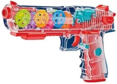hda group Musical Transparent Gear Vibration Mechanical Gun Toy with ...