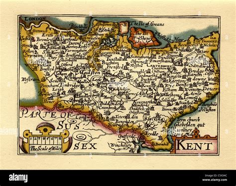 Antique map of kent england hi-res stock photography and images - Alamy