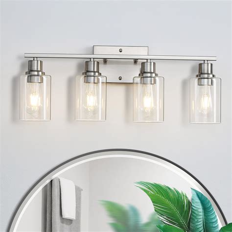 Brushed Nickel Vanity Lights for Bathroom,Vintage E26 Makeup Wall ...