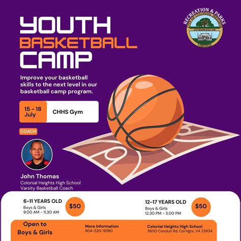 2024 Youth Summer Basketball Camp (Ages 12-17), Colonial Heights High ...