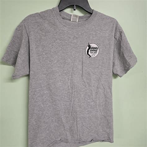 Grey and white Atlantic Shoals Surf Shop tee #surf | Depop
