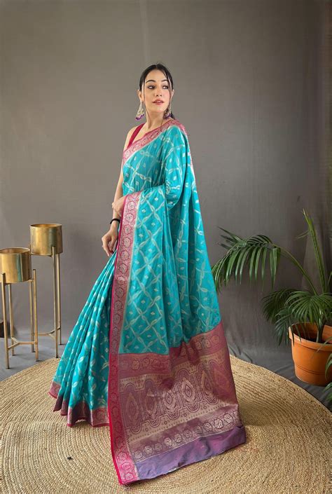 Banarasi Silk Saree for Women - Red Mushro Satin Design – Anant Tex ...
