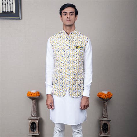 Suryaa Floral Print Nehru Jacket – Minizmo