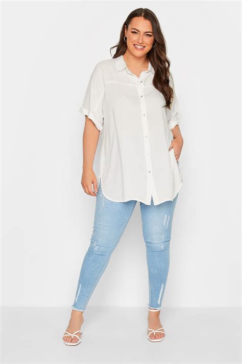 YOURS Curve Plus Size White Short Sleeve Top | Yours Clothing