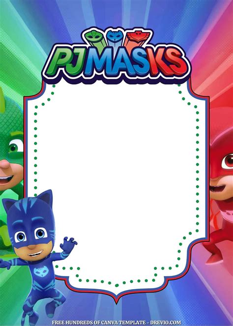 Pj masks birthday party invitations – Artofit