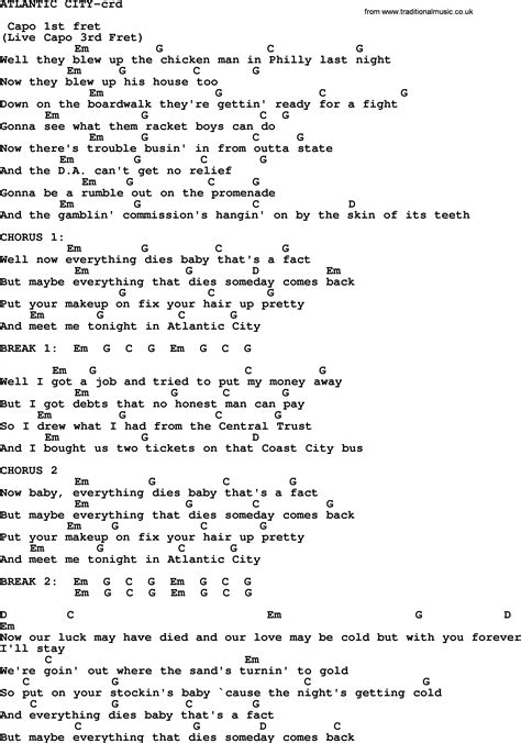 Atlantic City Guitar Chords