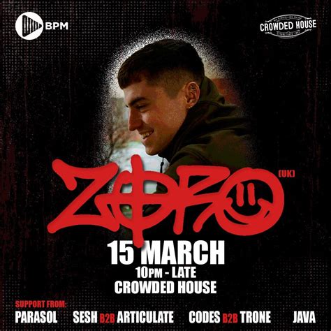 ZORO(UK) NEW PLYMOUTH, Crowded House Bar & Cafe, New Plymouth, 15 March ...
