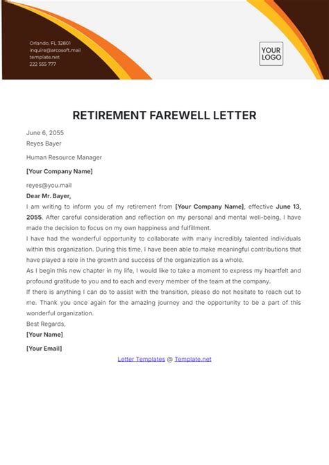 Free Goodbye Letter Templates, Editable and Printable