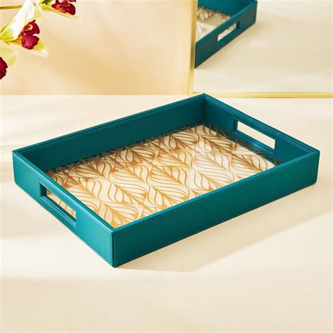 Buy Splendid Goldcrest Gaile Faux Leather Serving Tray - 35.5x25.5cm ...