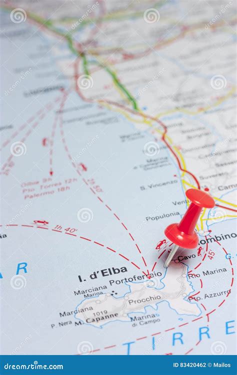 Isola D `Elba Italy on a Map Stock Photo - Image of european, global ...