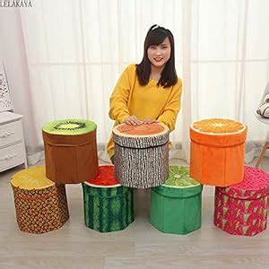 LIGHTER HOUSE 3D Folding Storage Organizer Fruit Look Stool for Kids ...