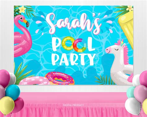 Pool Party Backdrop | Pool Party Decoration | Pool Birthday Party ...