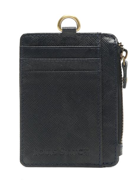 Buy Denim Blue Italian Saffiano Leather Wallet - Louis Stitch