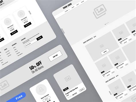 E-commerce Wireframing Kit for Adobe - XD - UIBundle