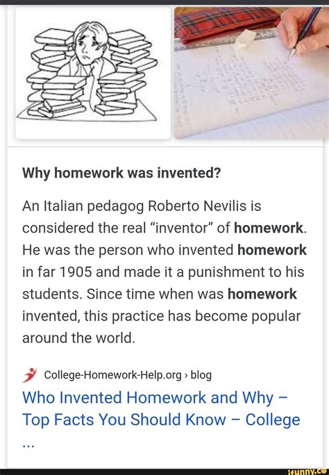 Why homework was invented? An Italian pedagog Roberto Nevilis is ...