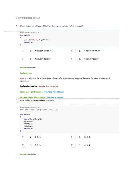 Image result for C Program Tests