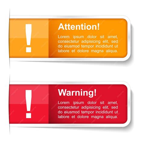 Attention and warning labels vector eps10 illustration | Premium Vector