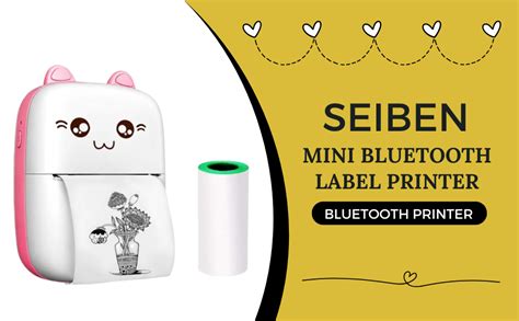 SEIBEN Mini Bluetooth Thermal Label Printer, Cartoon Label Printer ...