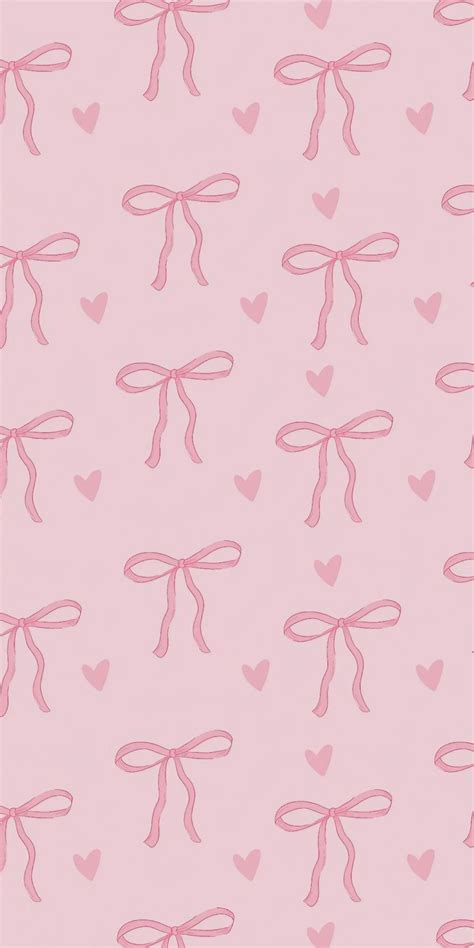Pink Bows and Hearts Wallpaper