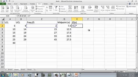 How Find the Mean of a Frequency Table Using Excel 的图像结果