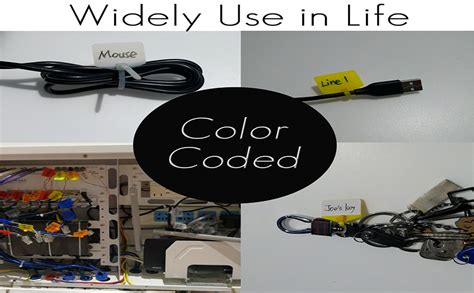 Naviurway 5 Colour-coded Mixed Write on Ethernet Wire Zip Ties Nylon ...