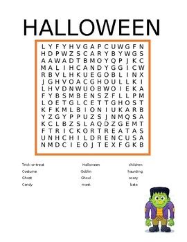 Halloween Word Search by Razzle Dazzle in the Classroom | TPT