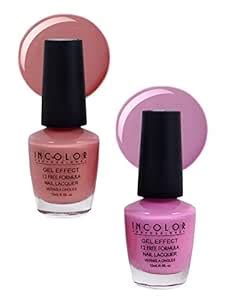 Buy Incolor Gel Effect Nail Paint Combo 07 (25+15 Pack of 2 Online at ...