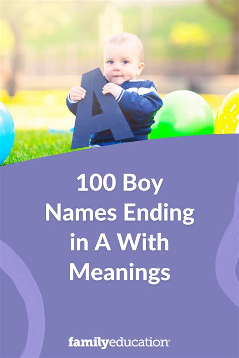 100 Boy Names Ending with A with Meanings - FamilyEducation